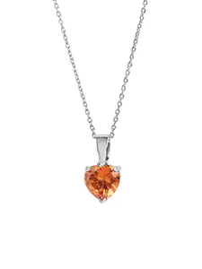 DressBerry Silver-Plated Heart Pendant & Chain
