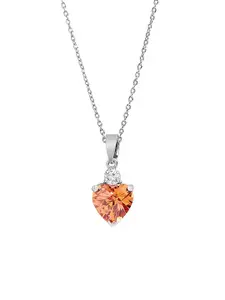 DressBerry Silver-Plated Heart Pendant & Chain