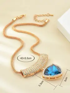 DressBerry Blue Brass Gold-Plated Necklace