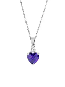 DressBerry Silver-Plated Heart Pendant & Chain