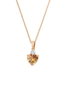 DressBerry Rose Gold-Plated Heart Pendant & Chain