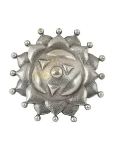 TEEJH Silver-Plated Adjustable Oxidised Ring