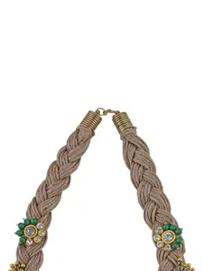 TEEJH Silver-Plated Oxidised Necklace