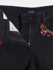 Allen Solly Junior Girls Wide Leg Embroidered Pure Cotton Jeans