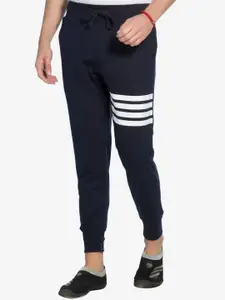 Alan Jones Men Striped Mid-Rise Joggers