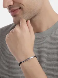 Zavya Men Sterling Silver Rhodium-Plated Wraparound Bracelet