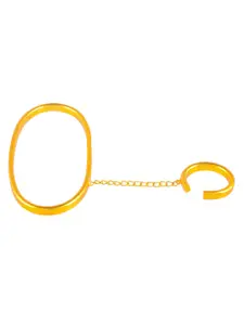 Silvermerc Designs Women Brass Gold-Plated Ring Bracelet