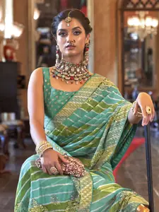 elora Pure Georgette Bandhani Sarees