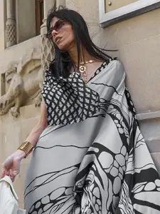elora Abstract Printed Satin Saree