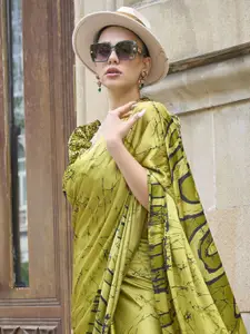 elora Abstract Printed Satin Saree
