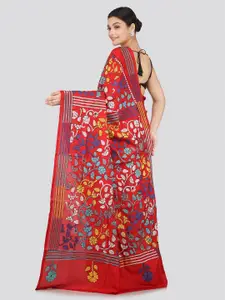 PinkLoom Ethnic Motifs Embroidery Pure Silk Saree