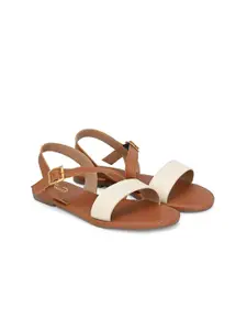 PANAHI Colourblocked Open Toe Flats