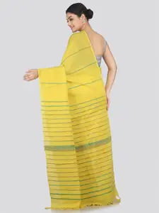 PinkLoom Striped Pure Cotton Saree