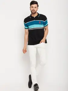 Duke Striped Polo Collar Cotton Slim Fit T-shirt