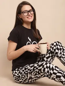 Boston Club Geometric Printed Night suit