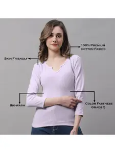 FBAR Pack Of 2 Notched Neck Cotton Rib Tops