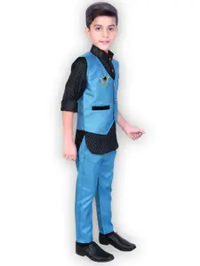 BAESD Boys Printed Shirt with Trousers & Waistcoat