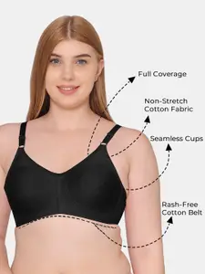 Souminie Pack Of 2 Non Padded Seamless Non Wired Rash Free Cotton Belt Full Coverage Bra