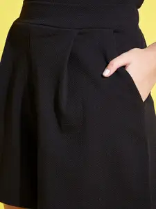 Clora Creation Women Self Design Mid Rise Regular Fit Shorts