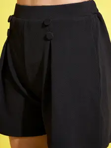 Clora Creation Women Self Design High Rise Regular Fit Shorts