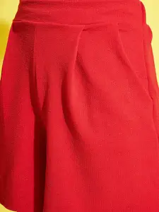 Clora Creation Women Self Design Mid Rise Regular Fit Shorts