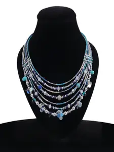 UNIVERSITY TRENDZ Silver-Plated Beaded Layered Necklace