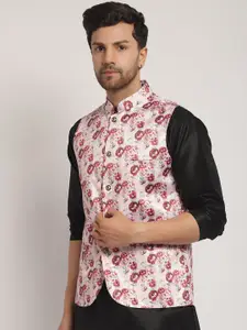 Kaifoo Floral Printed Nehru Jacket
