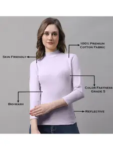 FBAR Pack of 2 High Neck Cotton Fitted Tops