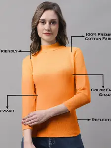 FBAR Pack Of 2 High Neck Ribbed Fitted Skin Friendly Pure Cotton Tops