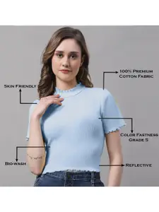 FBAR Pack Of 2 High Neck Bio-Wash Cotton Tops