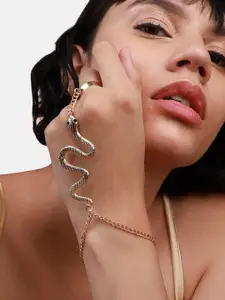 SOHI Women Gold-Plated Ring Bracelet