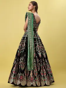 PURVAJA Woven Design Ready to Wear Lehenga & Unstitched Blouse With Dupatta