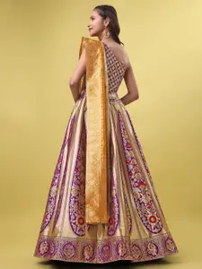 PURVAJA Woven Design Ready to Wear Lehenga & Unstitched Blouse With Dupatta