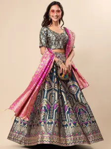 PURVAJA Woven Design Ready to Wear Lehenga & Unstitched Blouse With Dupatta