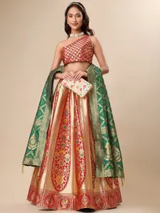 PURVAJA Woven Design Ready to Wear Lehenga & Unstitched Blouse With Dupatta