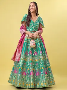 PURVAJA Ready to Wear Lehenga & Unstitched Blouse With Dupatta