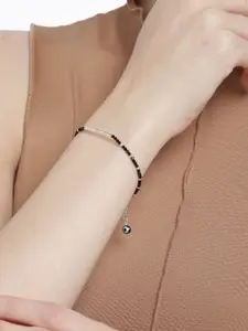 Zavya Women Sterling Silver Gold-Plated Evil Eye Bracelet