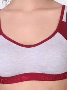 POOJA RAGENEE Pack Of 3 Non-Wired Non-Padded Anti-Bacterial Cotton Sports Bra