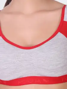 POOJA RAGENEE Pack Of 2 Non-Wired Non-Padded Anti-Bacterial Cotton Sports Bra