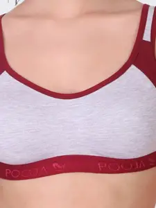 POOJA RAGENEE Pack Of 3 Non-Wired Non-Padded Anti-Bacterial Cotton Sports Bra
