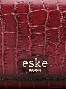 Eske Women Textured Leather Three Fold Wallet