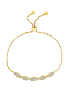 Peora Cubic Zirconia Gold-Plated Charm Bracelet