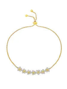Peora Cubic Zirconia Gold-Plated Charm Bracelet
