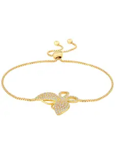 Peora Cubic Zirconia Gold-Plated Charm Bracelet
