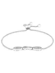 Peora Cubic Zirconia Silver-Plated Charm Bracelet