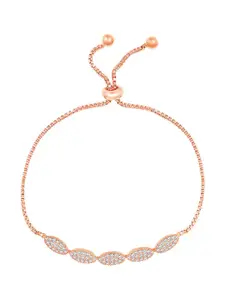 Peora Cubic Zirconia Rose Gold-Plated Charm Bracelet