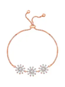 Peora Cubic Zirconia Rose Gold-Plated Charm Bracelet