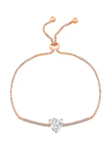 Peora Cubic Zirconia Rose Gold-Plated Charm Bracelet