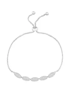 Peora Cubic Zirconia Silver-Plated Charm Bracelet