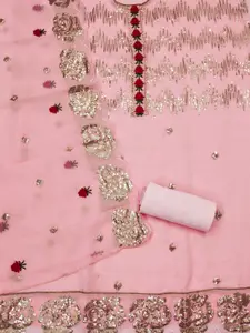 KALINI Floral Embroidered Sequinned Unstitched Dress Material